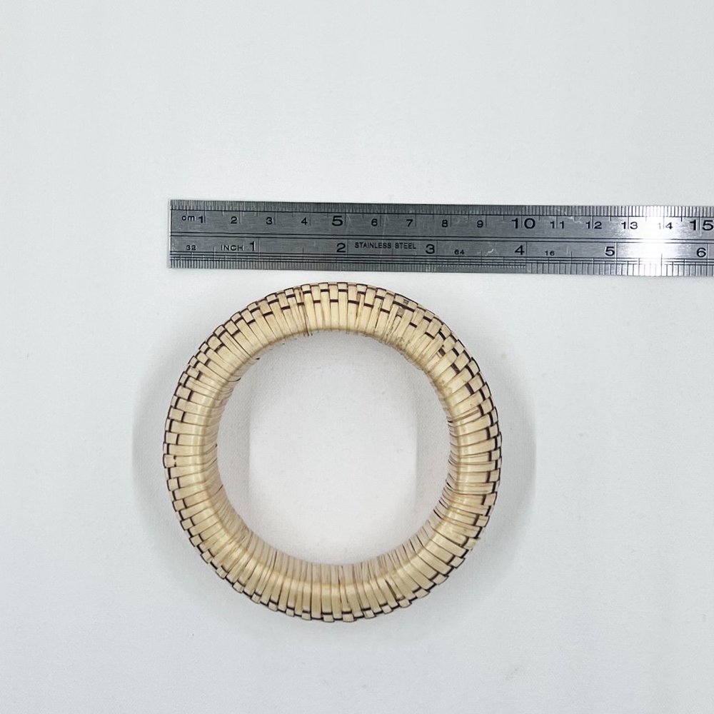 Tan & Brown Natural Woven Bangle Bracelet - Picture 4 of 5